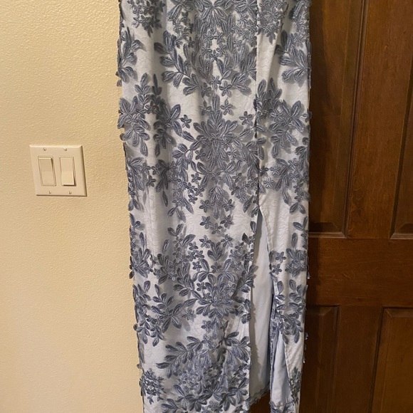 Brand: JS Collection
JS Collection Women's Floral Applique Gown, Mineral Blue. - Picture 4 of 5